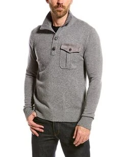 Wool & Cashmere-Blend Funnel Neck Sweater Men