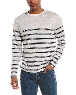 Vince Stripe Linen T-Shirt Men