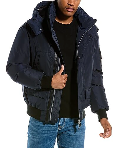 Mackage Viggo Leather-Trim Bomber Jacket Men 3 Mackage Viggo Leather-Trim Bomber Jacket Men