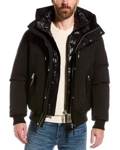 Mackage Dixon Leather-Trim Down Jacket Men