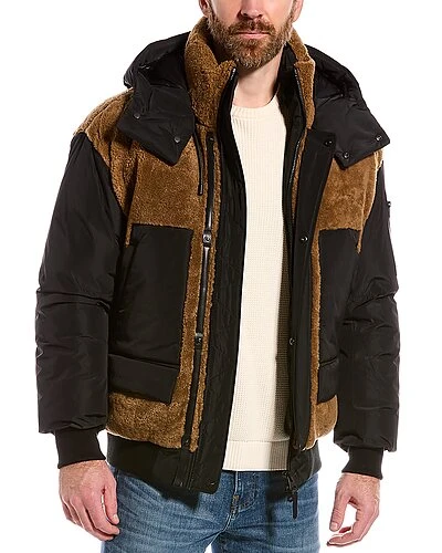 Mackage Viggo Leather-Trim Down Bomber Jacket Men 3 Mackage Viggo Leather-Trim Down Bomber Jacket Men