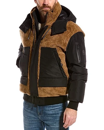 Mackage Viggo Leather-Trim Down Bomber Jacket Men 5 Mackage Viggo Leather-Trim Down Bomber Jacket Men - Image 3