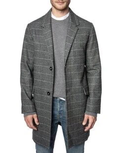 Zadig & Voltaire Marlo Wool-Blend Check Manteau Coat Men