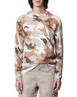 Zadig & Voltaire Kennedy Cp Ao Camou Print Cashmere Sweater Men