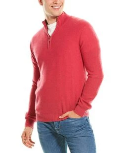 Reverse Jersey Cashmere 1/4-Zip Mock Neck Sweater Men
