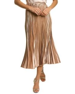 Anne Klein Pull-On Pleated Midi Skirt Women