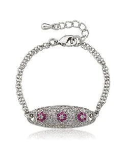 Classic! Rhodium Plated CZ Accent Bracelets Kids