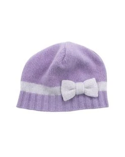 Two-Tone Bow Cashmere Hat Kids