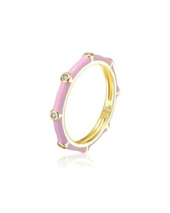 14K Plated CZ Bamboo Stacking Ring Kids