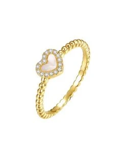 14K Plated CZ Heart Ring Kids