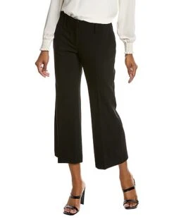 Michael Kors Pebble Crepe Cropped Wool-Blend Flare Pant Women