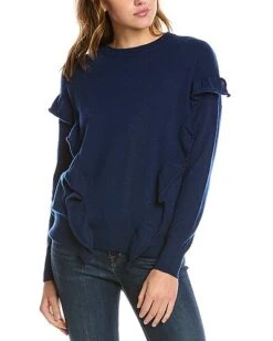 Ruffle Trim Cashmere Sweater Women