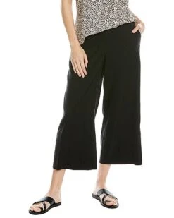 Vince Cropped Wide Leg Linen-Blend Pant Women
