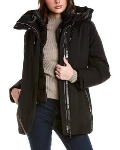 Mackage Jeni Leather-Trim Down Parka Women