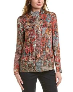 Elie Tahari Paisley Cargo Jacket Women