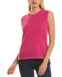 Placed Pattern Wool-Blend Tank Women