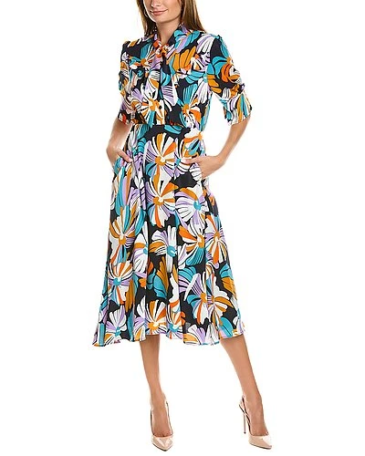 Flower Print Midi Dress Women 3 Flower Print Midi Dress Women