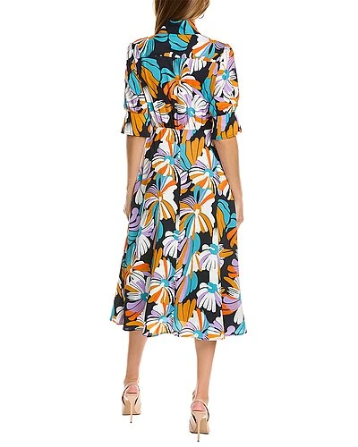 Flower Print Midi Dress Women 4 Flower Print Midi Dress Women - Image 2