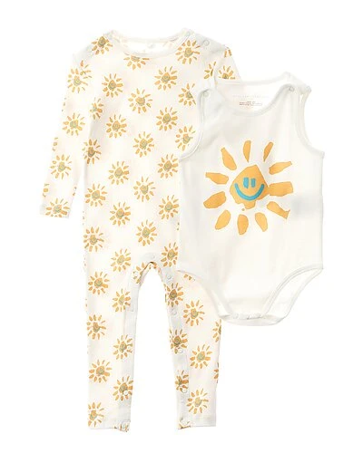 STELLA MCCARTNEY 2pk Happy Sun Bodysuit Kids 3 STELLA MCCARTNEY 2pk Happy Sun Bodysuit Kids