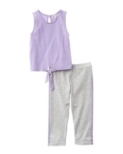 Splendid 2pc Sport Tie-Front Top & Legging Set Kids