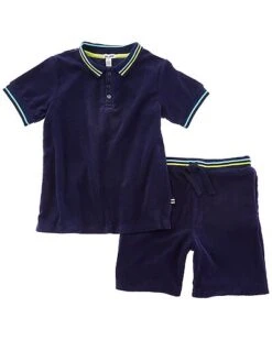 Splendid 2pc Terry Polo Shirt & Short Set Kids