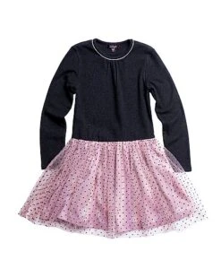 Soft Knit Mesh & Metallic Knit Dress Kids