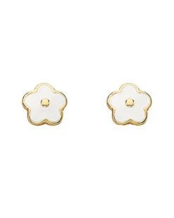 14K Plated Frosted Flowers Earring Kids