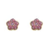 Olly Glitz Flowery Glitz 14K Plated Crystal & Enamel Earrings Kids