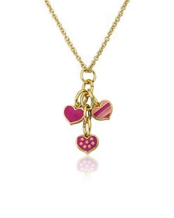I LOVE My Jewels 14K Plated Enamel Heart Cluster Chain Necklace Kids